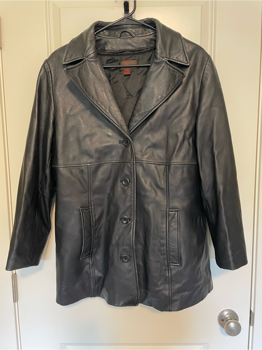 Vintage Danier Black Leather Button-Front Women's Jacket
